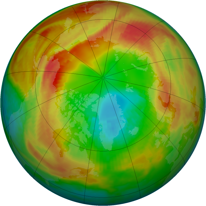 Arctic ozone map for 23 February 1986